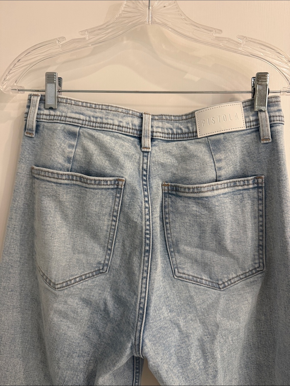 pistola Light Blue High-Rise Wide-Leg Jeans. Inseam is 25” - Picture 6 of 6
